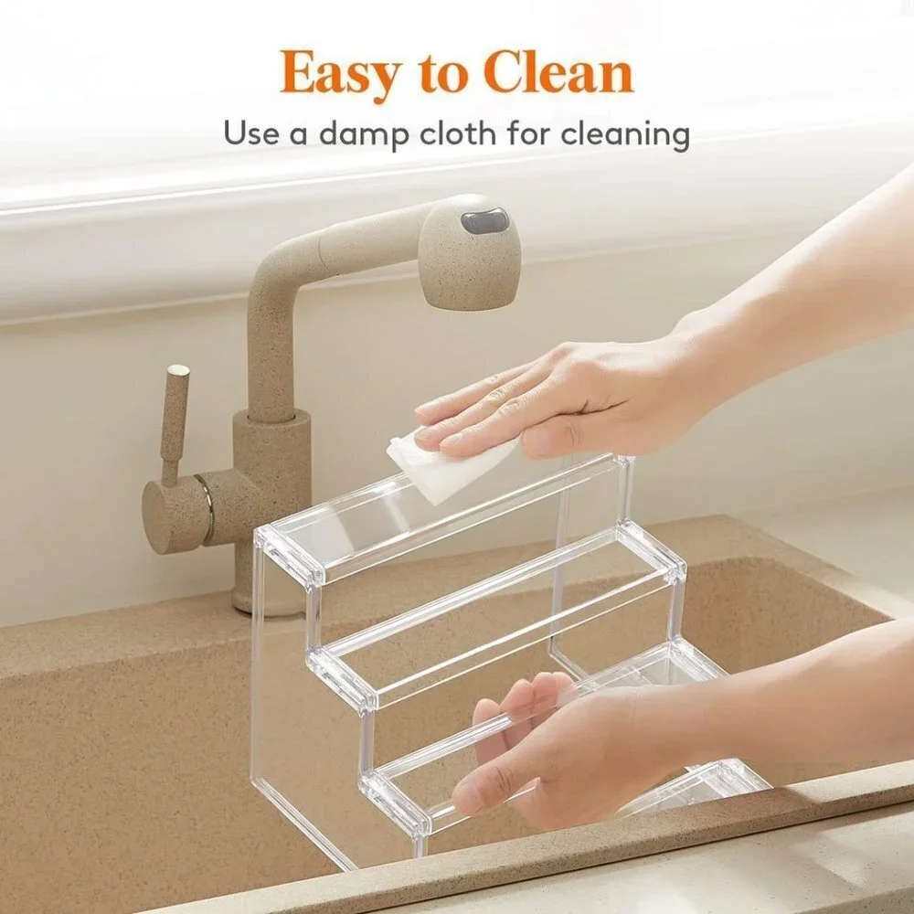 4 Tier Clear Display Risers Stand, Plastic Organizers for Figures - 9inch_2 pack